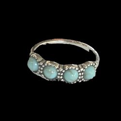 TURQUOISE  TITANIUM FOREVER WEAR SILVER ELEVATE YOUR STYLE NEW SIZE 6 RING 