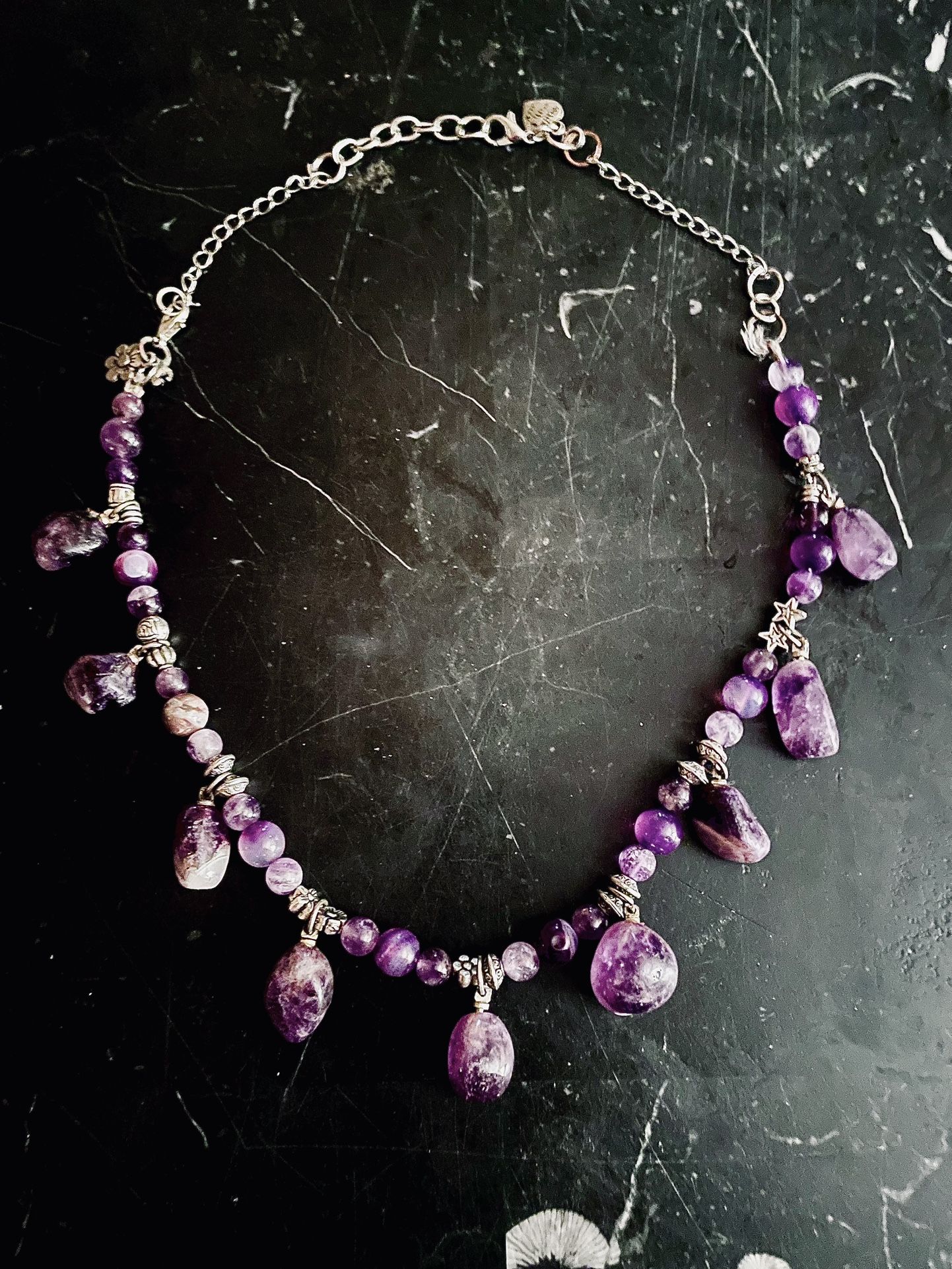 Amethyst Necklace With Clasp $50
