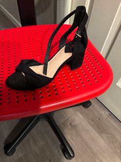 Black Suede Block Heel Sandals
