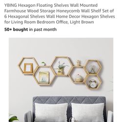 *NEW* Hexagon Floating Shelves - 2 Sets Of 6 - 12 Total