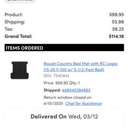 Brand New Rough Country Bed Mat