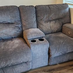 Microfiber Electronic Reclining Couch&Loveseat