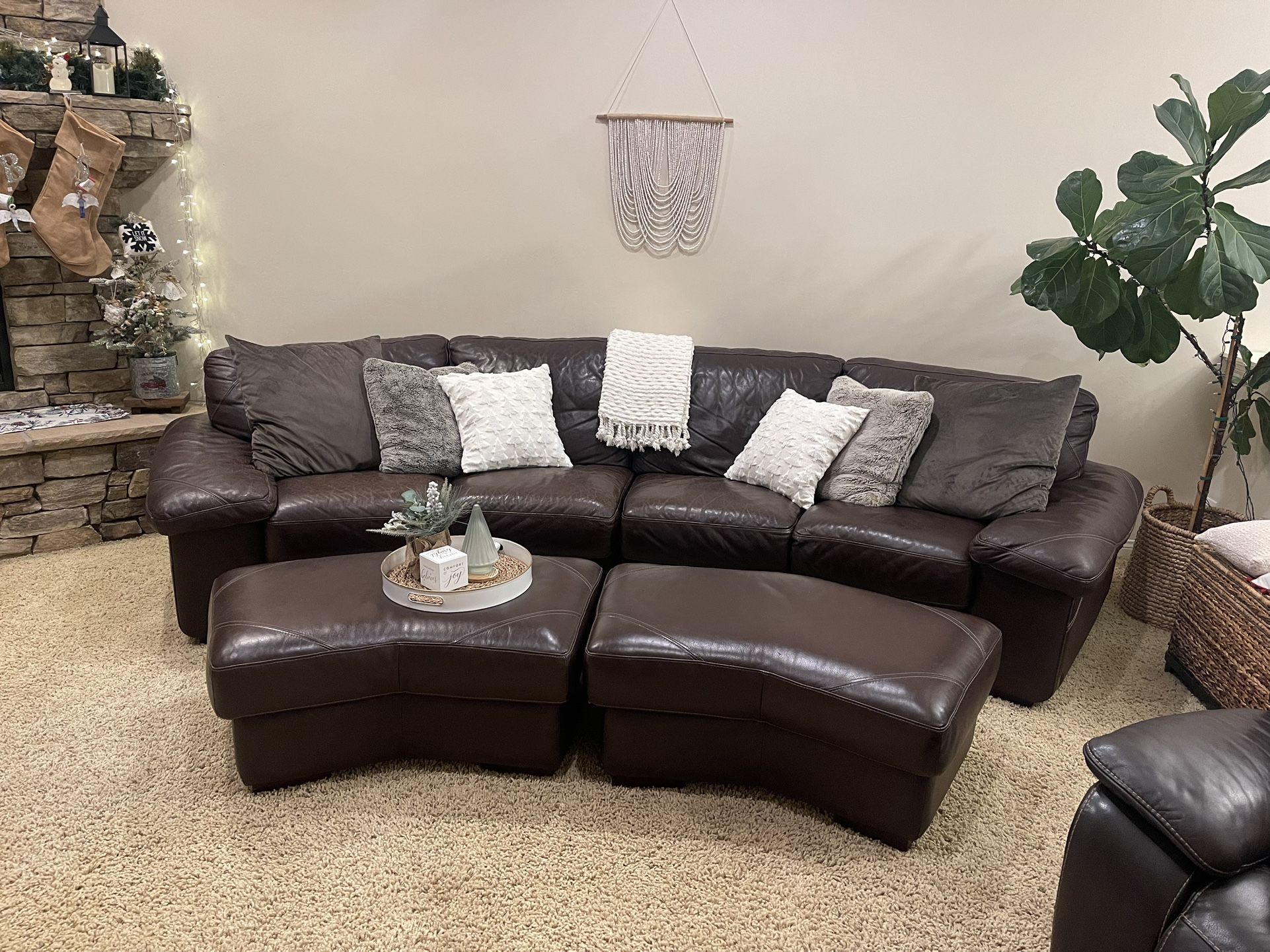 Bassett Leather Couch Sectional