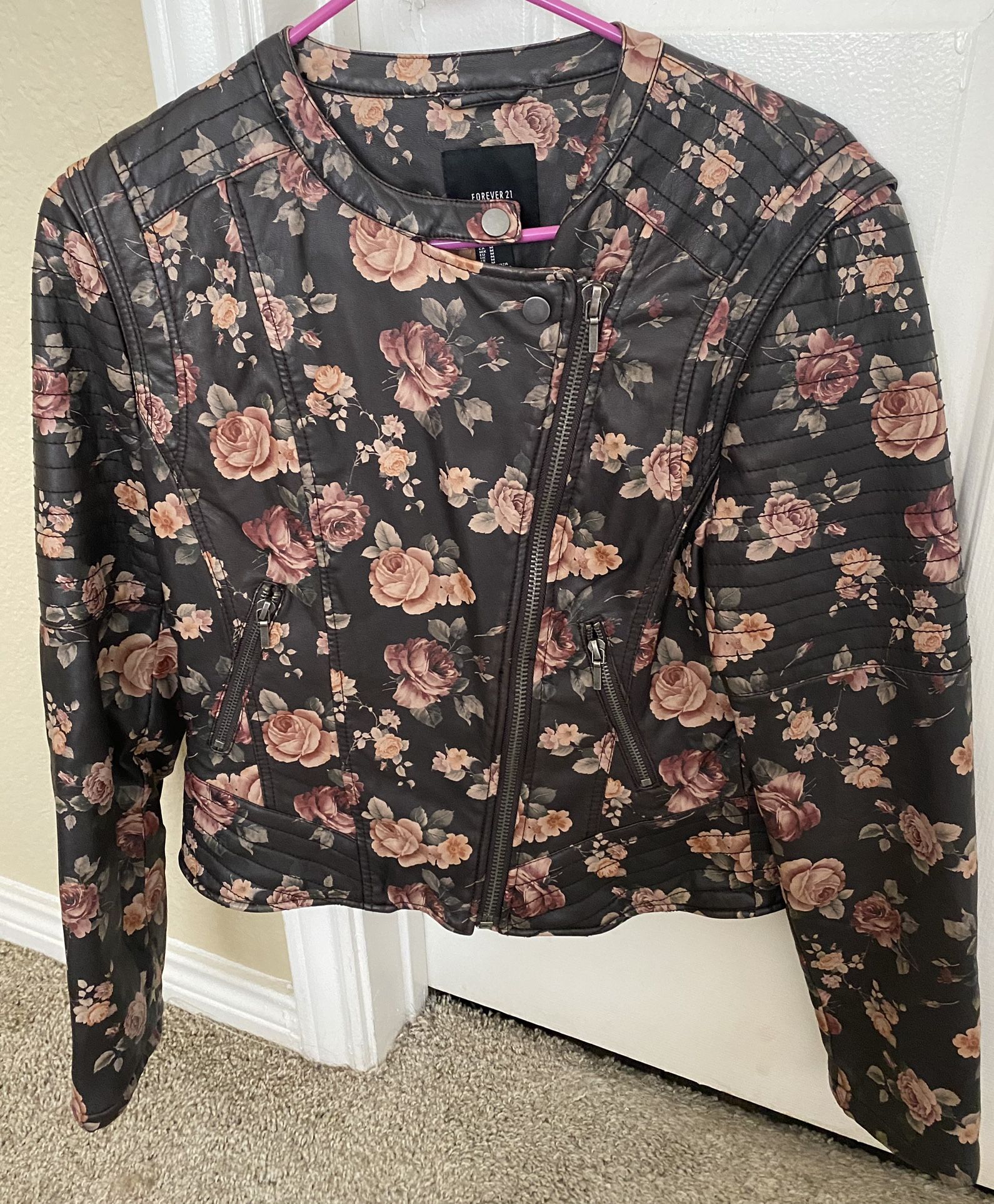 Forever 21 Floral Bomber Jacket