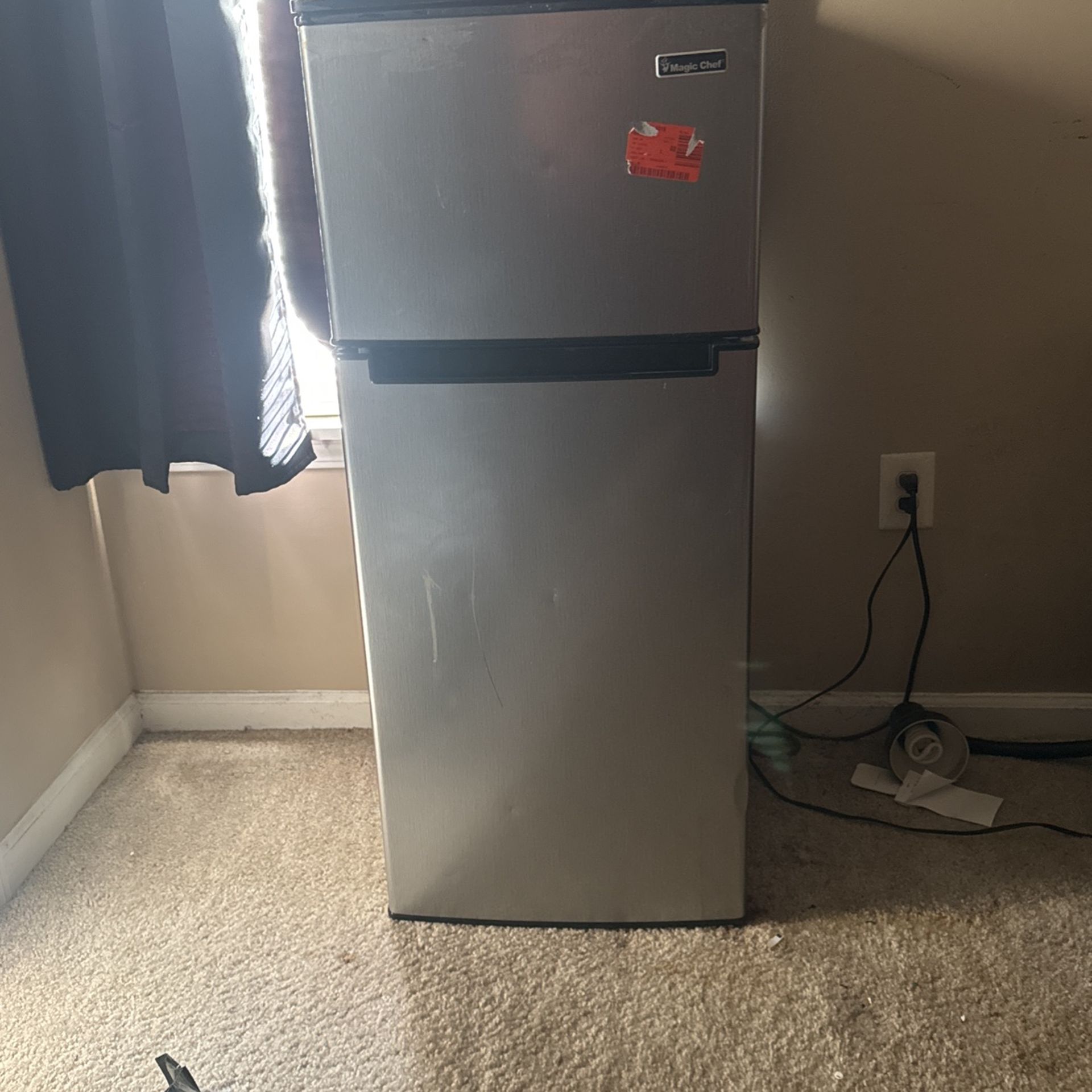Silver Mini Fridge W/ Freezer
