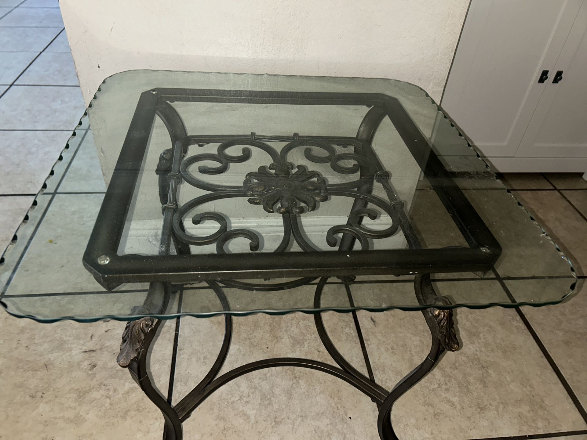 Used Small Square Glass table
