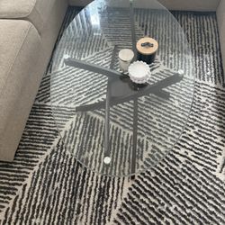 Modern Oval Glass Coffee Table