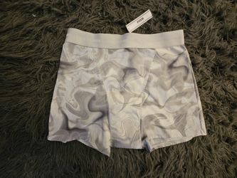 NWT PINK VICTORIA'S SECRET  Gray Marble Period Boy Short Sz M, Never Worn In Perfect Condition 