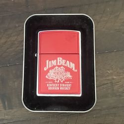 Jim Beam Label  Zippo Lighter - Red Anodized