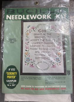 Vintage Bucilla Serenity Prayer Needlework Kit Cross-stitch 16x20
