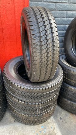 SET FOUR TIRES GOOD USED LT 265/70/17 BRIDGESTONE DULER SEMI NEW 95%TREAD LIFE $400 PRICE INCLUDES PROFESSIONAL INSTALLATION AND TAX