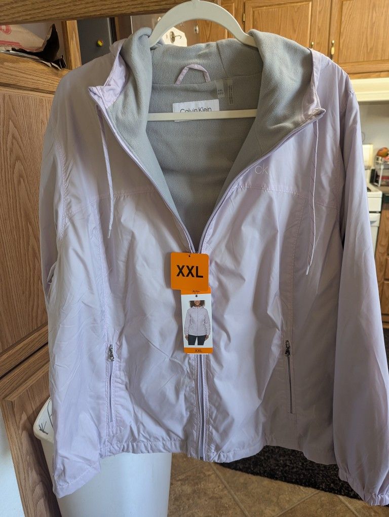 Calvin Klein pale lilac lined windbreaker women's 2X