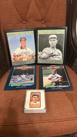 Sandy Koufax & Dizzy Dean Baseball Books with Framed Prints
