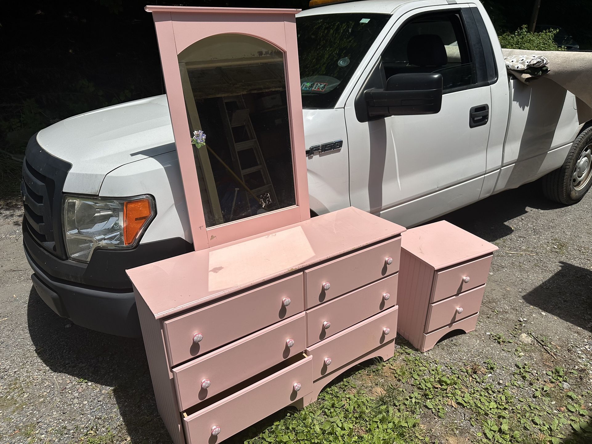 Pink Dresser Mirror Nightstand