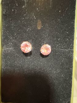 10k Rose Gold Lab Pink Sapphire Studs