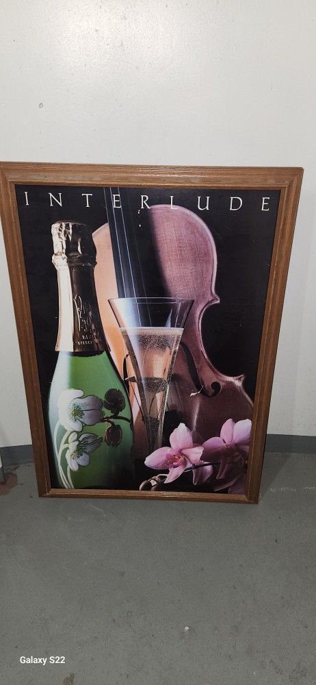 Interlude Vintage Print 1986 Violin music instrument Wine 