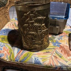 LOMBARD OF ENGLAND NAUTICAL HAMMERED BRASS 1950’s UMBRELLA/WALKING STICKS THEN