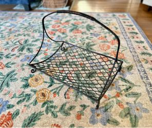 Black Metal Wire Basket with Handle