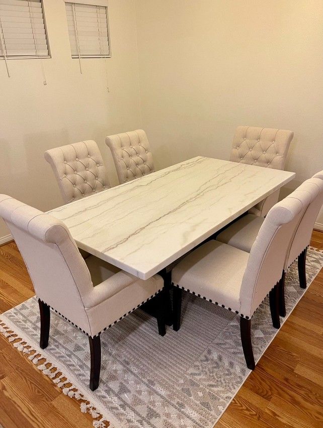 Marble Dining Room Set With Chairs