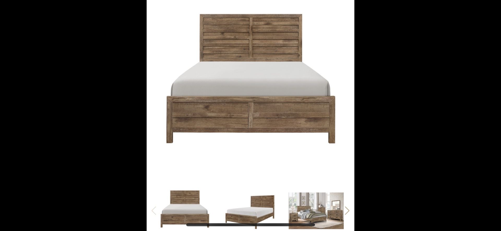 Queen size headboard, footboard and rails, dresser, and mirror and nightstand for 799 brand new