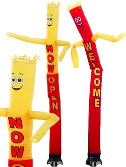 selling a one red and yellow blow up sign