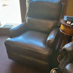 Leather Swivel Recliner 