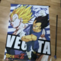 vegeta dragon ball z wall scroll