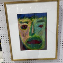 French Pastel by artist Nobuo Signed Original 1950s 22x20