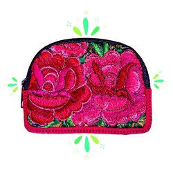New Handmade Embroidered Mexican Purse | Roses