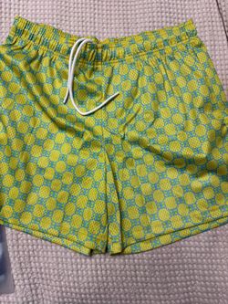 Large Bravest Yellow and Blue Patterned Drawstring Shorts