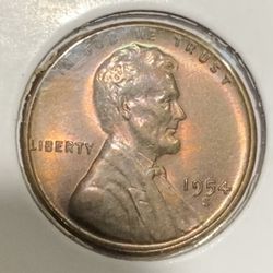 1954-S Penny Toned Coin!