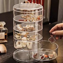 1pc Multi-Functional Makeup Organizer With Drawers, Large Capacity Waterproof Dustproof Plastic Storage Box, Big Size For Vanity Desk, Nail Tools, Nai