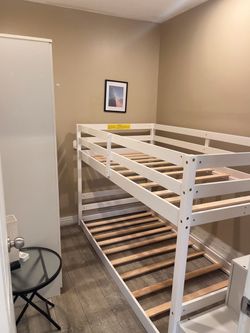 GIANTEX Twin Over Twin Bunk Bed with Stairs, Solid Wood Floor Bunk Bed with Storage Staircase & Full-Length Guardrails, Low Bunk Bed with for Kids, Te