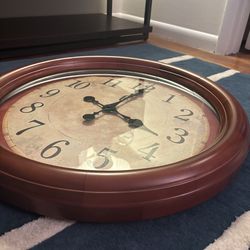 Solid brown wood clock