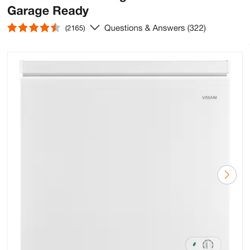 Vissani 7.0 cu. ft. Manual Defrost Chest Freezer with LED Light in White Garage Ready