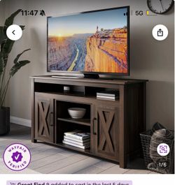 Farmhouse TV Stand with Cabinet