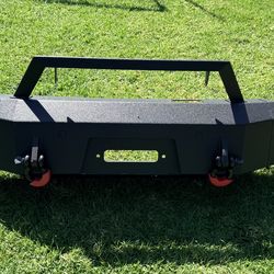 Pickup Truck Front Bumper Compatible with 2021–2024 Ford F150 F-150  LED Lights, License Plate Bracket, Sensor Holes & D-rings, Black (Excluding Light