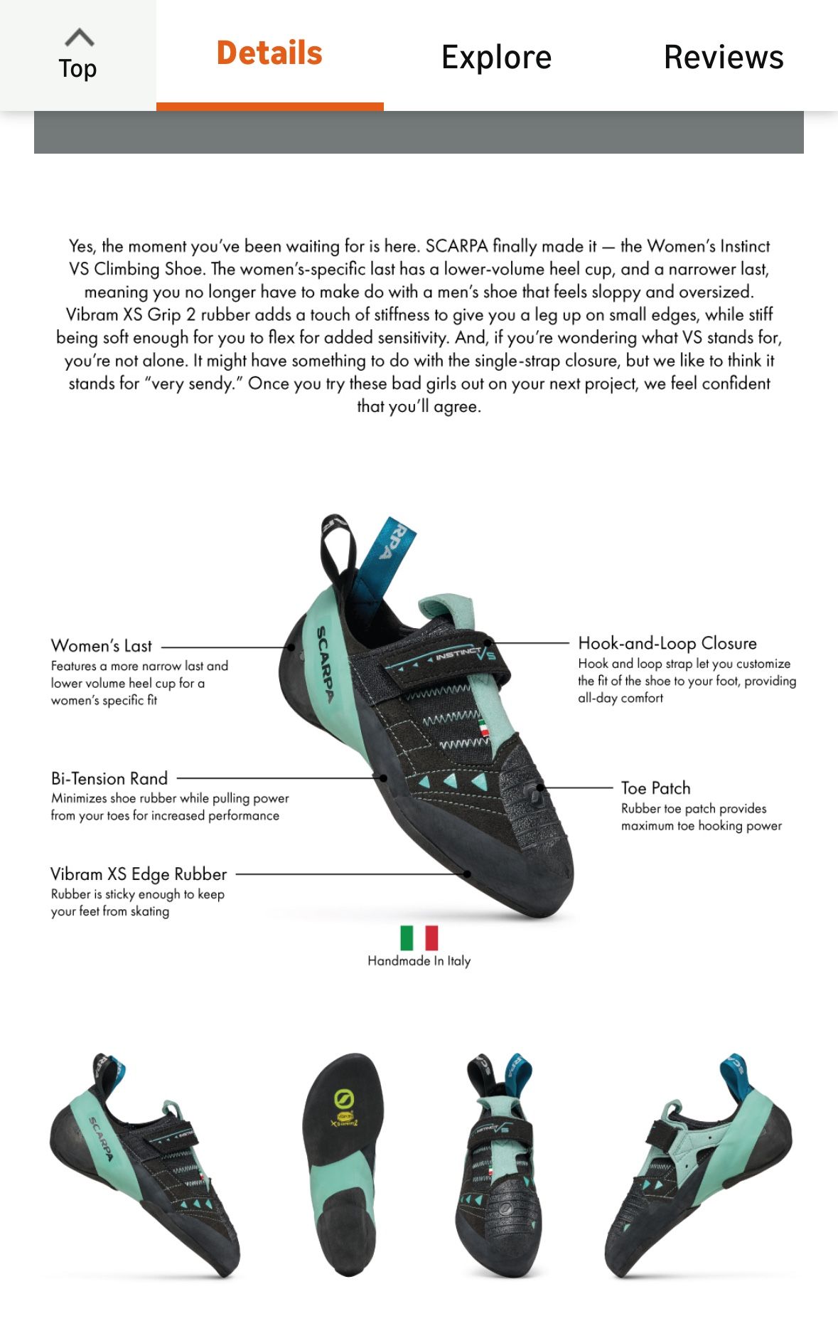 SCARPA Instinct VS Rock Climbing Shoes for Sport Climbing and Bouldering - Low-Volume, Leather Very Wendy Specific Fit