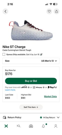 Nike S.T. Detroit Tough Cade Cunningham size 13