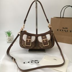 New Coach CY658 Brown Shoulder Bag