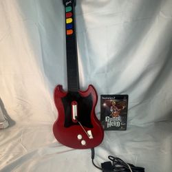 PlayStation 2 PS2 Guitar Hero Red Octane Wired Controller Gibson PSLGH Works