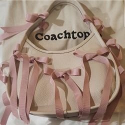 Coachtopia Pink and Cream Bow Shoulder Bag