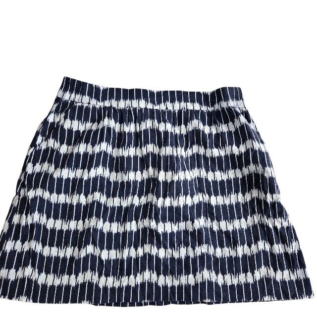 Loft blue/white pattern A-line skirt with pockets, L. EUC.