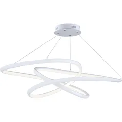 Modern LED Abstract Ribbon Loop Chandelier – Matte White (48" Long)