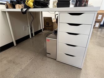 White Desk + Drawer Unit - $15 - Irvine Pickup