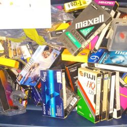 Tub Of Vhs Tapes  Store Bought 3$ , Recorded  3$;A Variety 