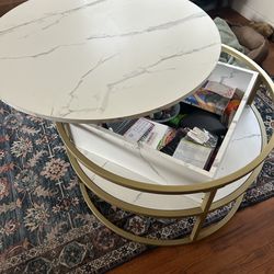 White coffee table with storage