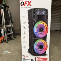 QFX  2x12”  Double speaker with microphone and  LED party Lights 