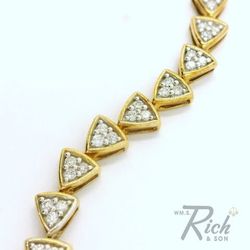 Gold Diamond Bracelet 10K Yellow Gold 6.9g