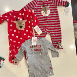 Christmas Baby Pajamas/Outfits, 3 Months